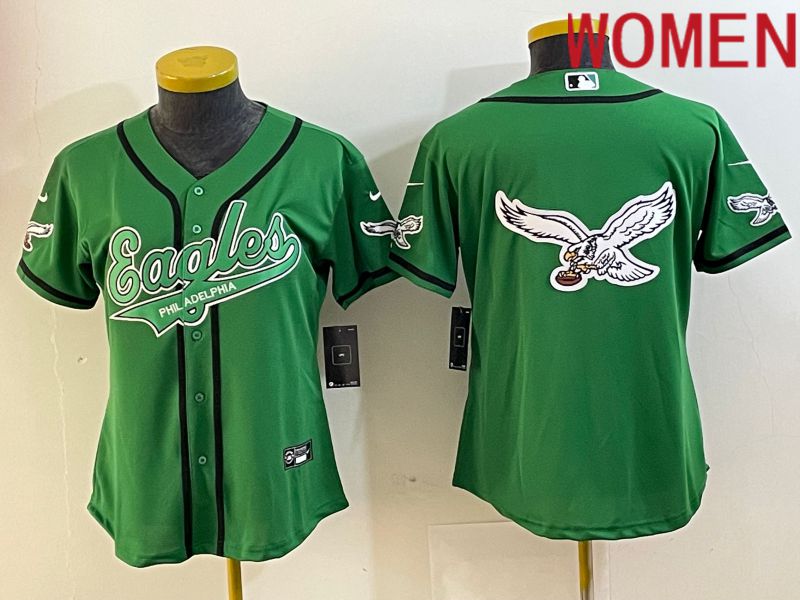 Women Philadelphia Eagles Blank Green Nike 2023 Co Branding Game NFL Jersey style 11->->Women Jersey